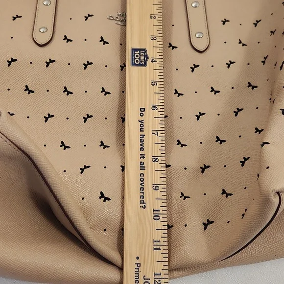 Coach Butterfly Perforated City Tote Bag. Light Tan Colored. - Picture 9 of 12